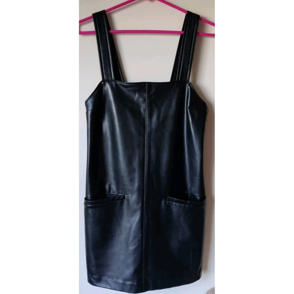Abercrombie & Fitch Women's Vegan‎ Leather Black Mini Dress Size XS NWT